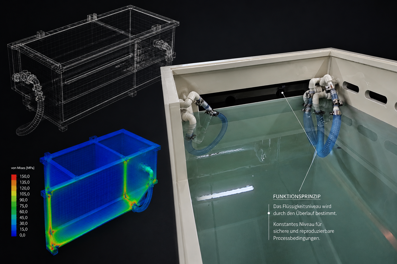Überlaufreaktor mit 3D-Modell und FEM-Spannungsnachweis